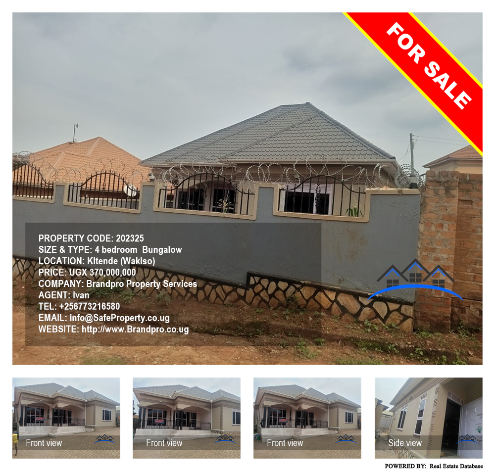 4 bedroom Bungalow  for sale in Kitende Wakiso Uganda, code: 202325