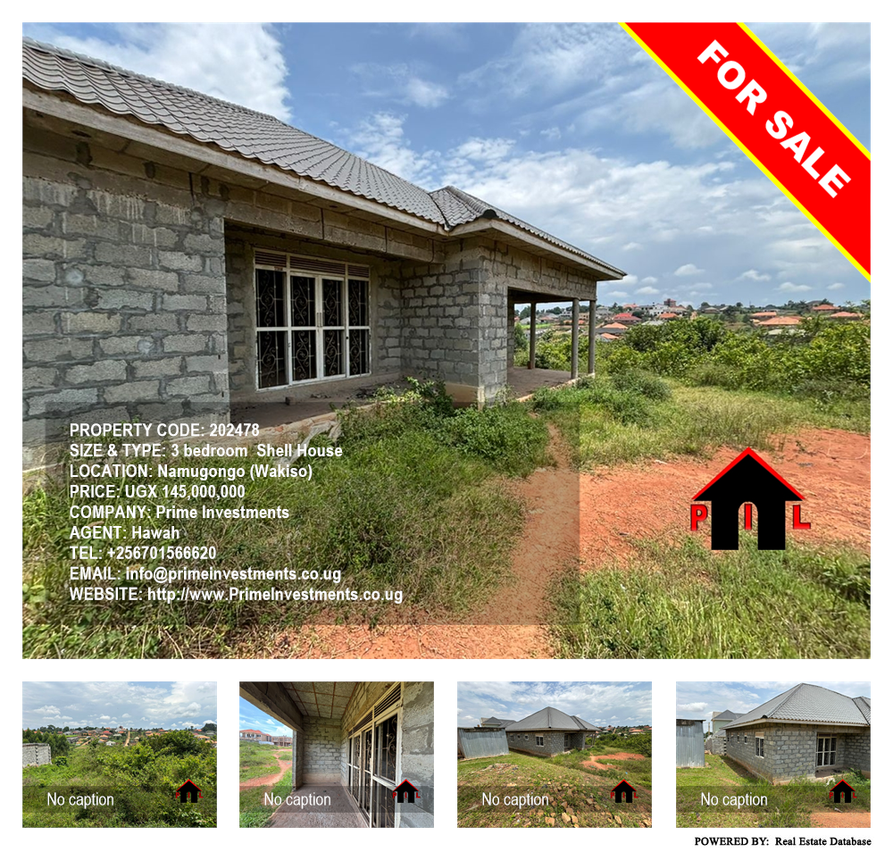 3 bedroom Shell House  for sale in Namugongo Wakiso Uganda, code: 202478