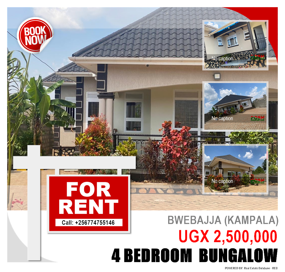 4 bedroom Bungalow  for rent in Bwebajja Kampala Uganda, code: 202524