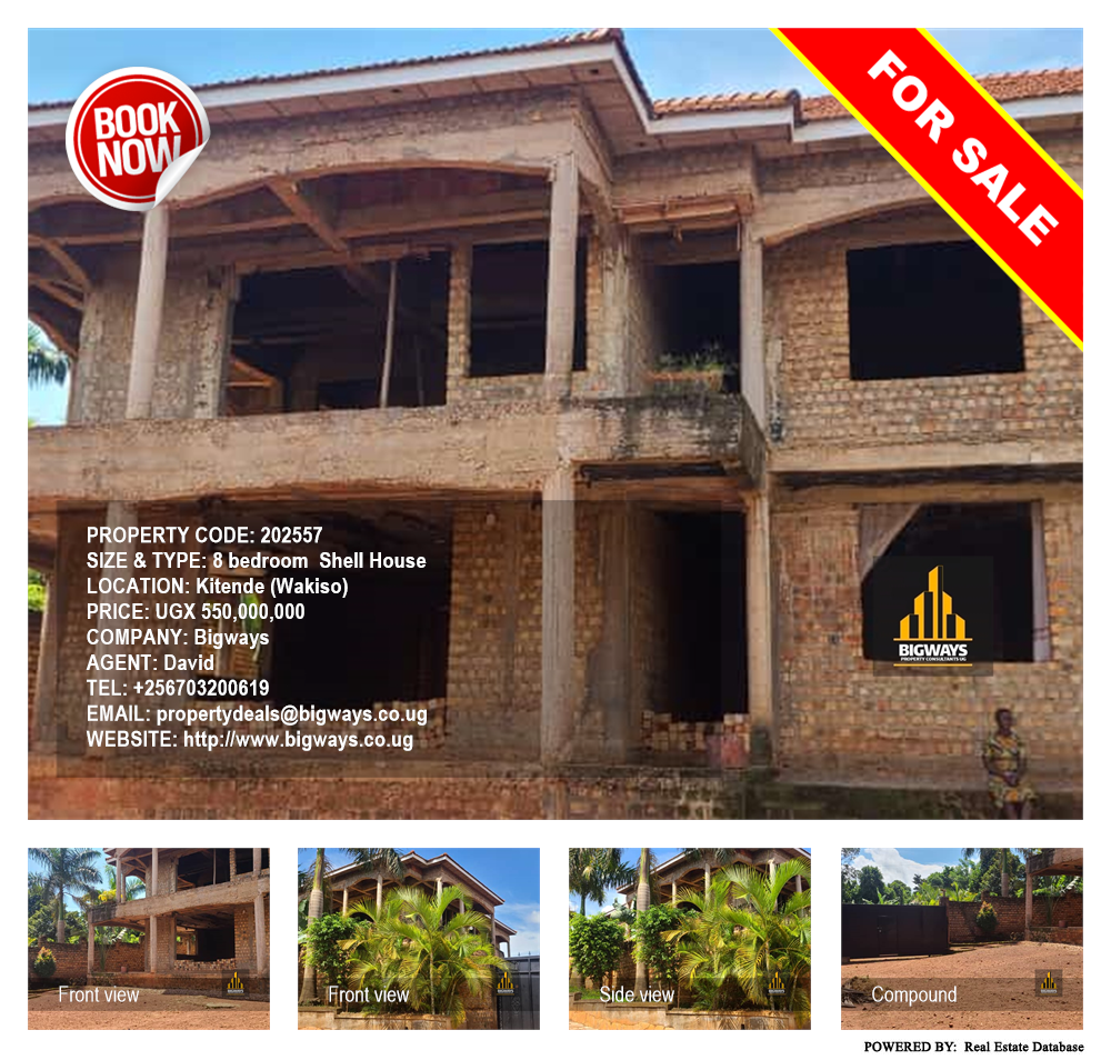 8 bedroom Shell House  for sale in Kitende Wakiso Uganda, code: 202557