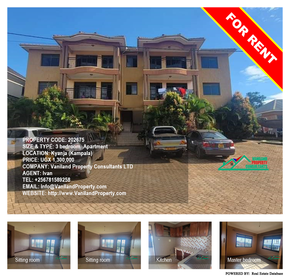 3 bedroom Apartment  for rent in Kyanja Kampala Uganda, code: 202675