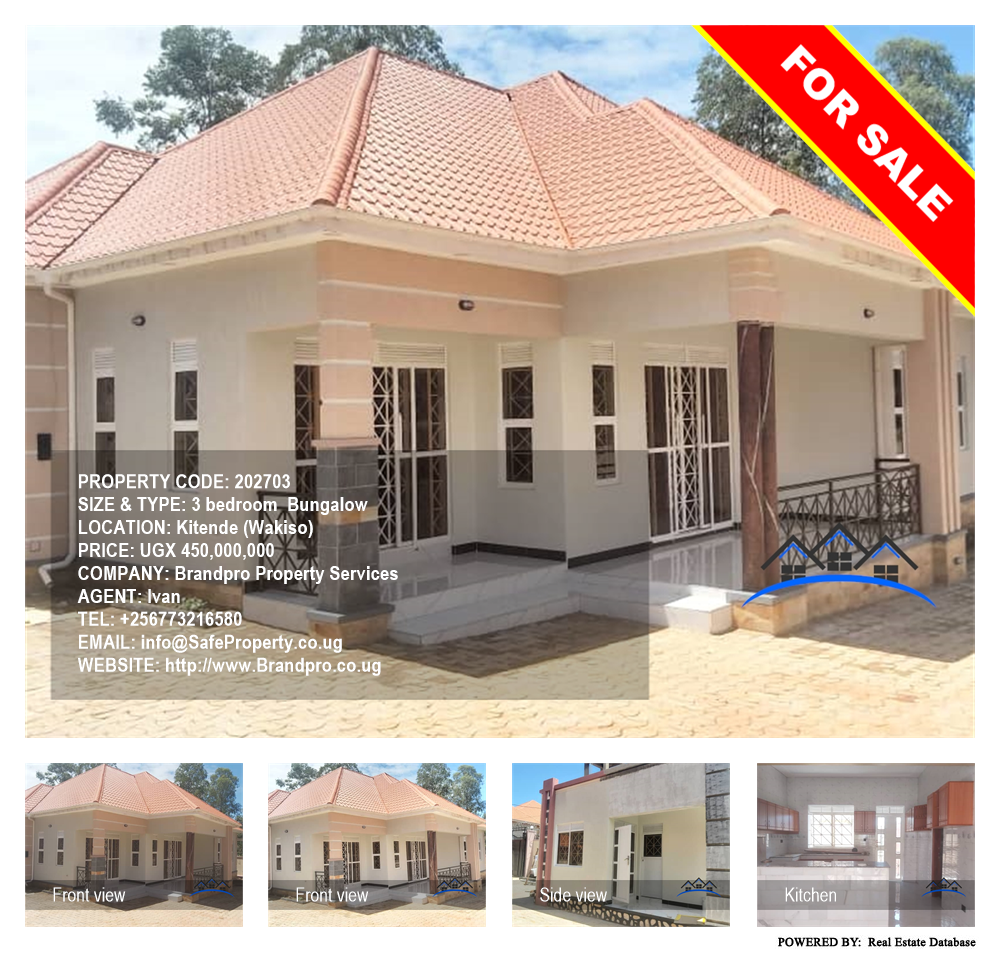 3 bedroom Bungalow  for sale in Kitende Wakiso Uganda, code: 202703