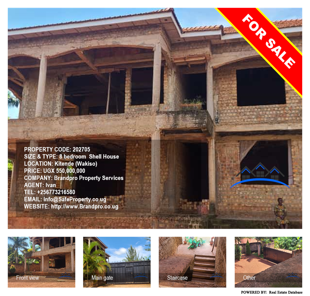 8 bedroom Shell House  for sale in Kitende Wakiso Uganda, code: 202705