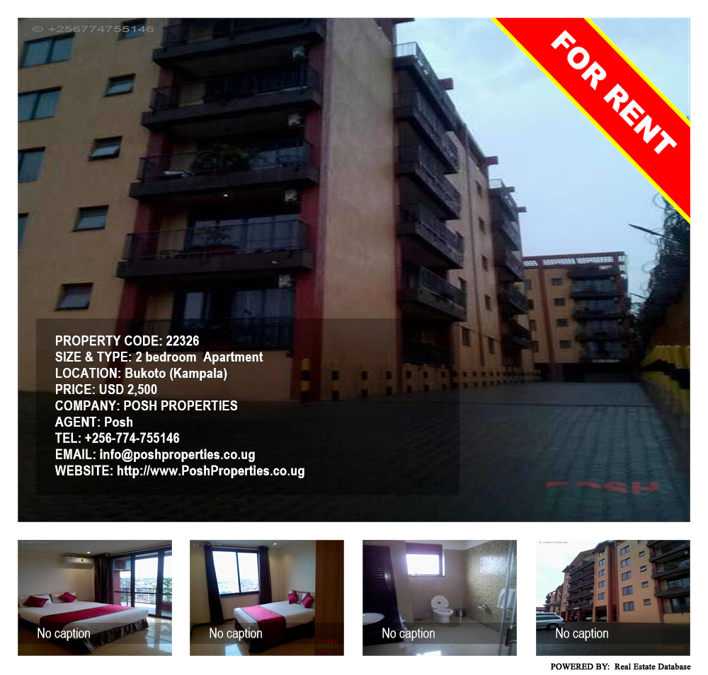 2 bedroom Apartment  for rent in Bukoto Kampala Uganda, code: 22326