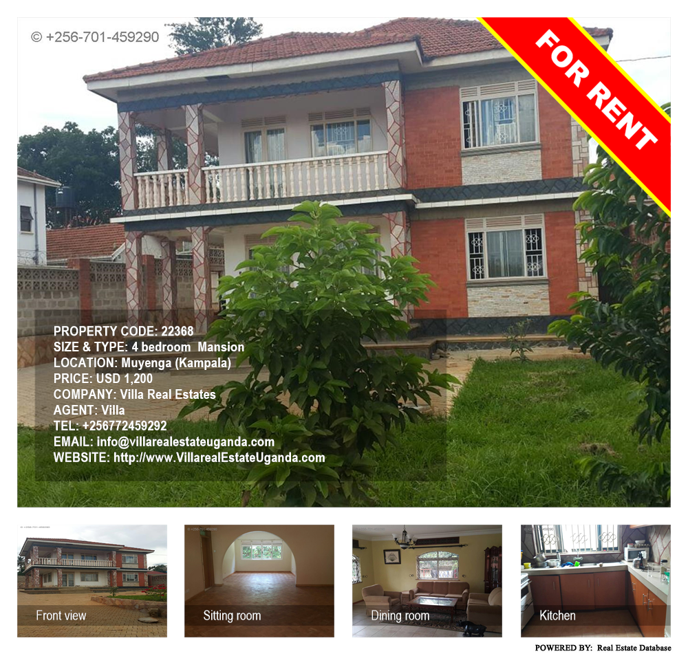 4 bedroom Mansion  for rent in Muyenga Kampala Uganda, code: 22368