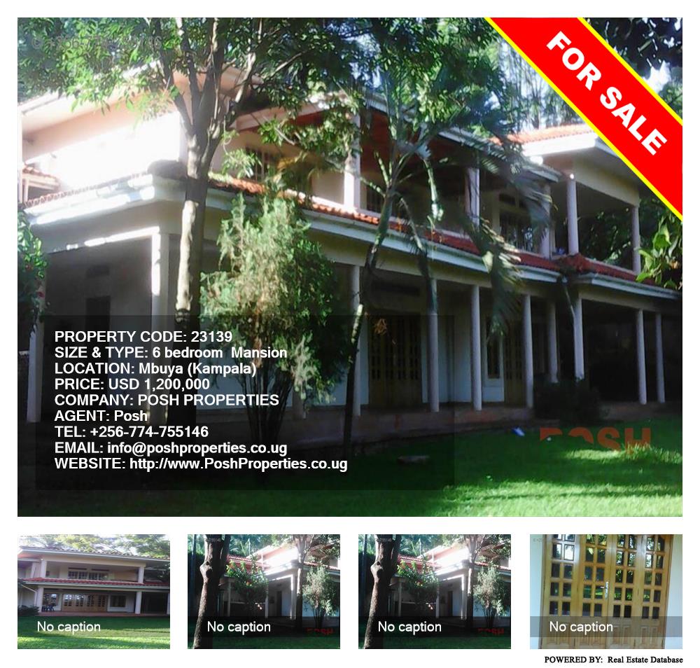 6 bedroom Mansion  for sale in Mbuya Kampala Uganda, code: 23139