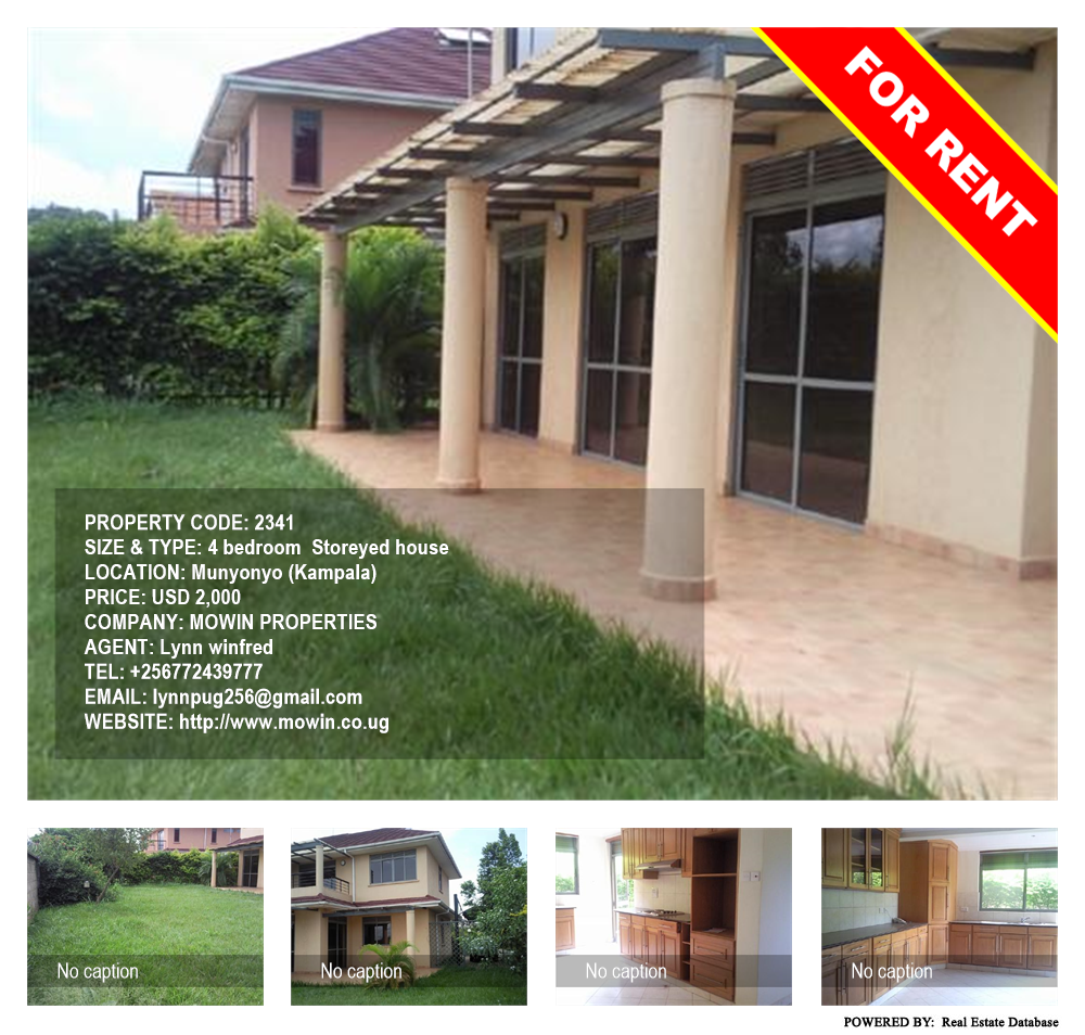 4 bedroom Storeyed house  for rent in Munyonyo Kampala Uganda, code: 2341