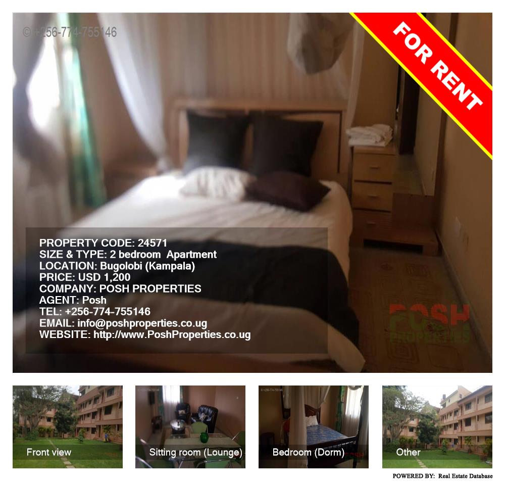 2 bedroom Apartment  for rent in Bugoloobi Kampala Uganda, code: 24571