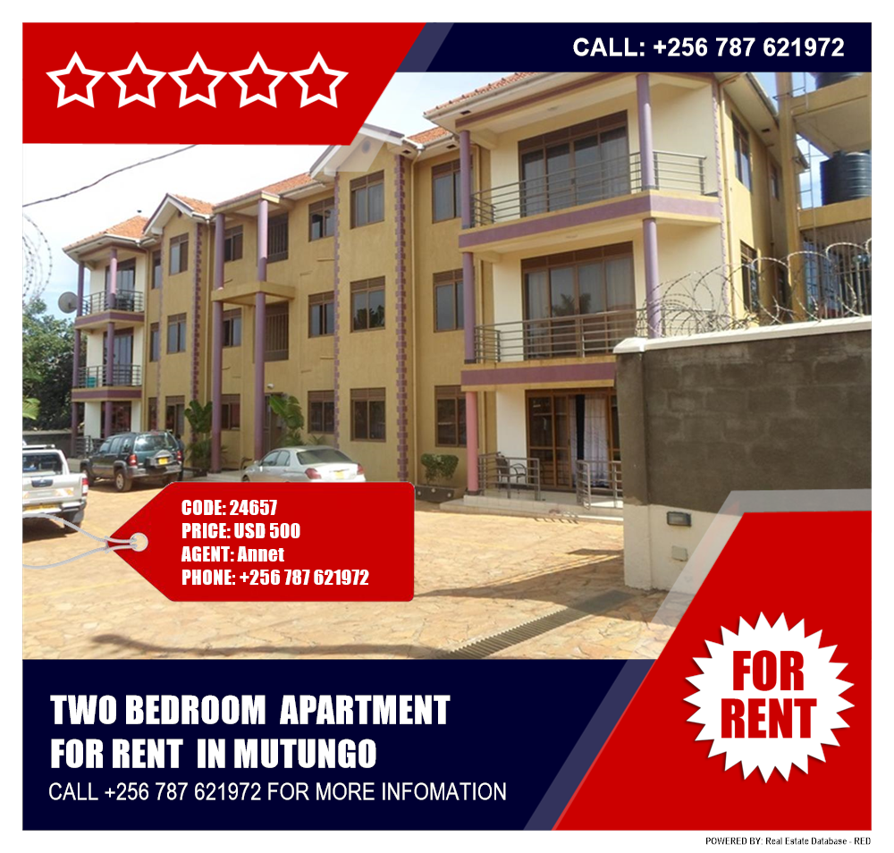 2 bedroom Apartment  for rent in Mutungo Kampala Uganda, code: 24657