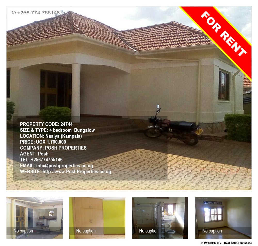 4 bedroom Bungalow  for rent in Naalya Kampala Uganda, code: 24744