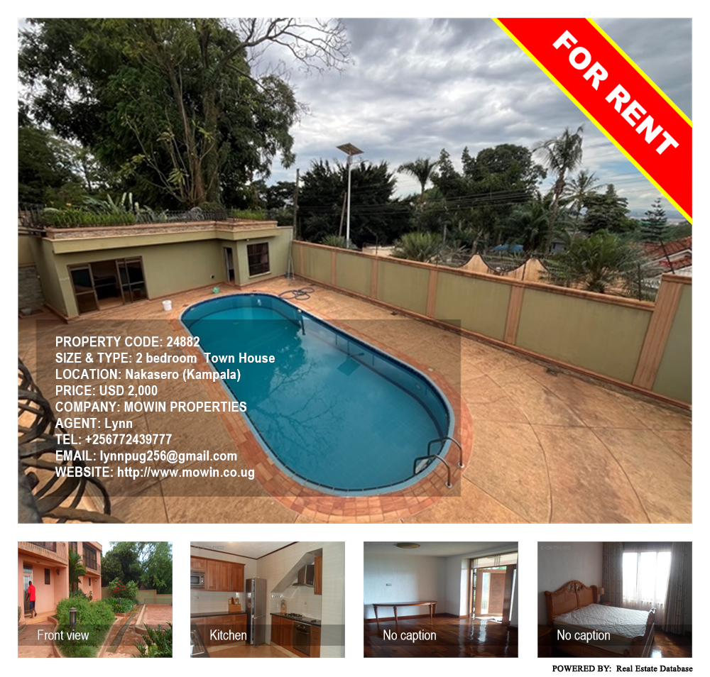 2 bedroom Town House  for rent in Nakasero Kampala Uganda, code: 24882