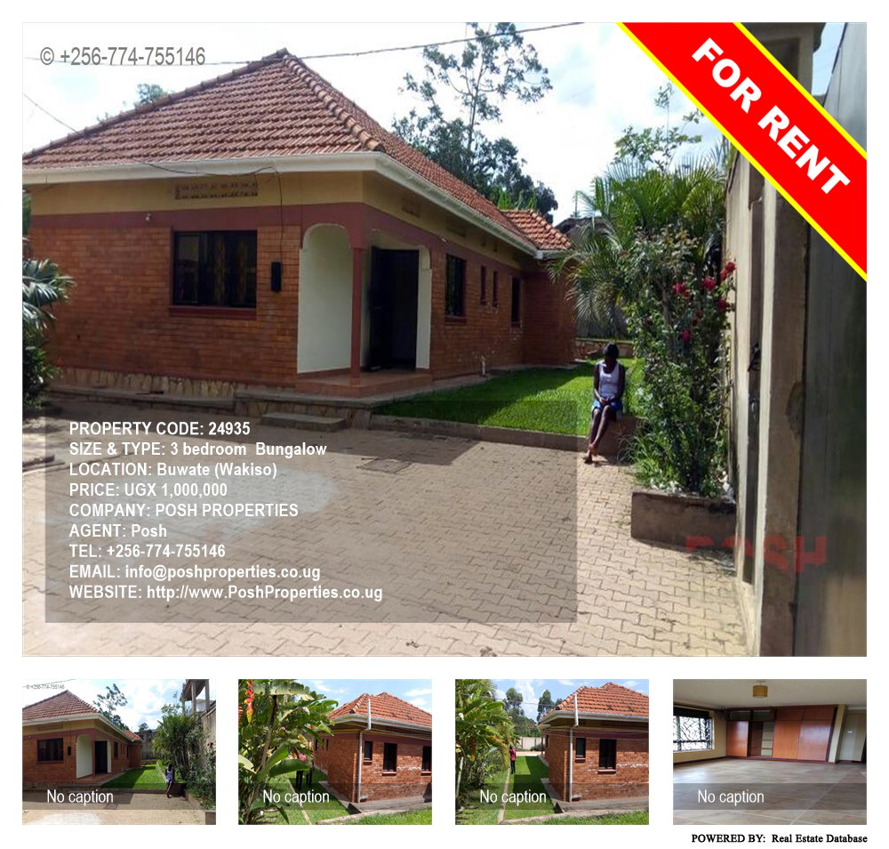 3 bedroom Bungalow  for rent in Buwaate Wakiso Uganda, code: 24935