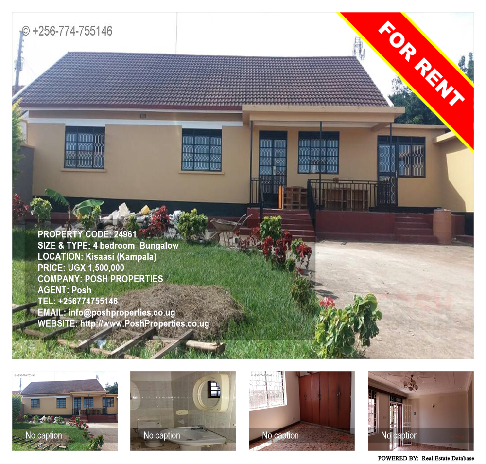 4 bedroom Bungalow  for rent in Kisaasi Kampala Uganda, code: 24961