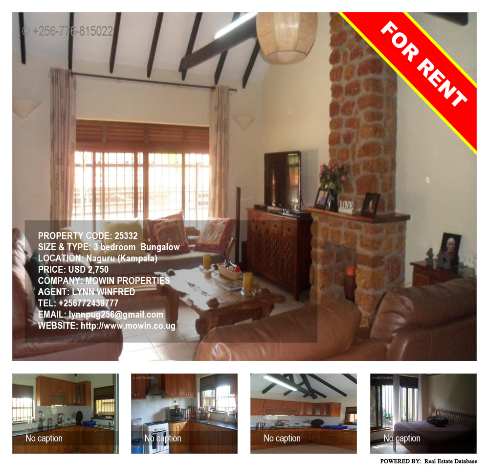 3 bedroom Bungalow  for rent in Naguru Kampala Uganda, code: 25332