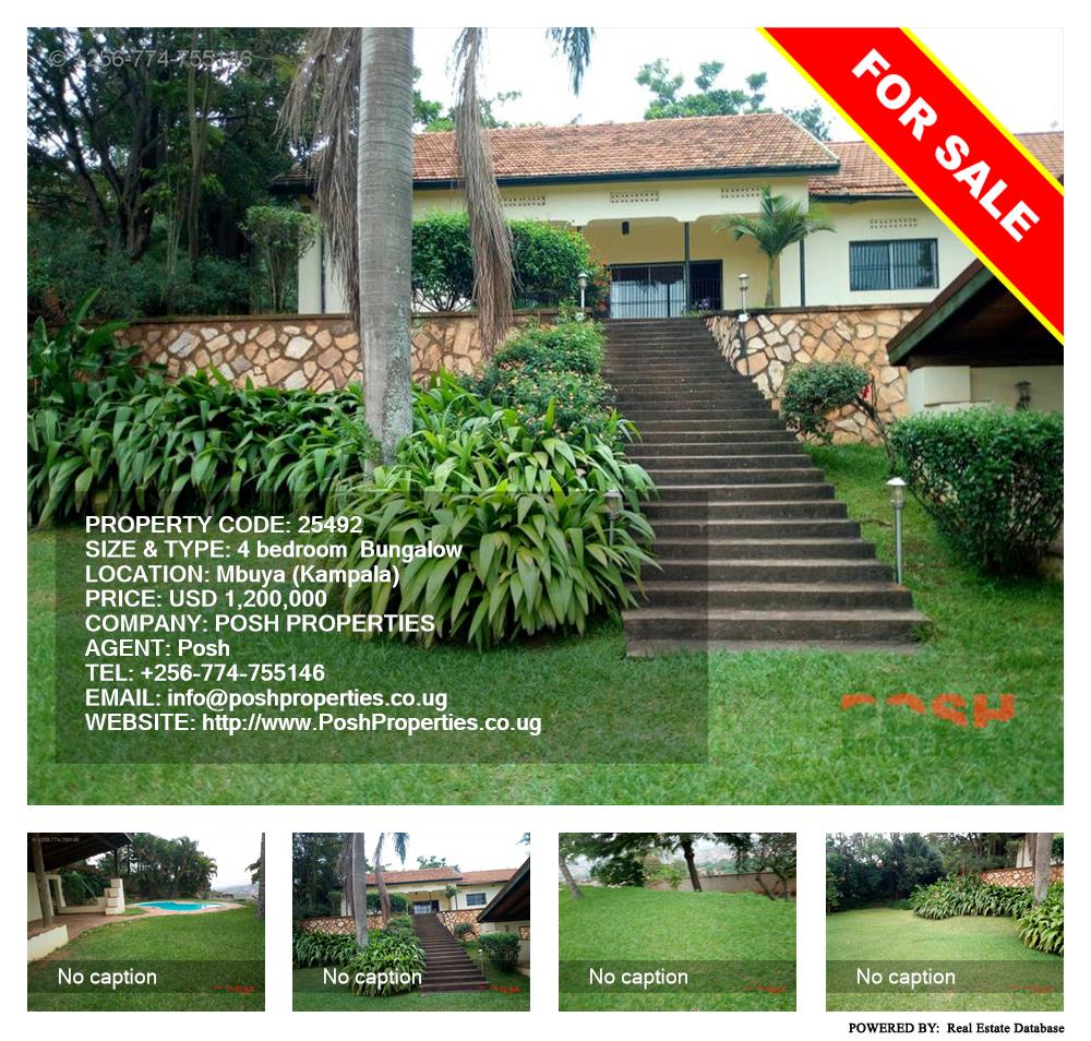 4 bedroom Bungalow  for sale in Mbuya Kampala Uganda, code: 25492