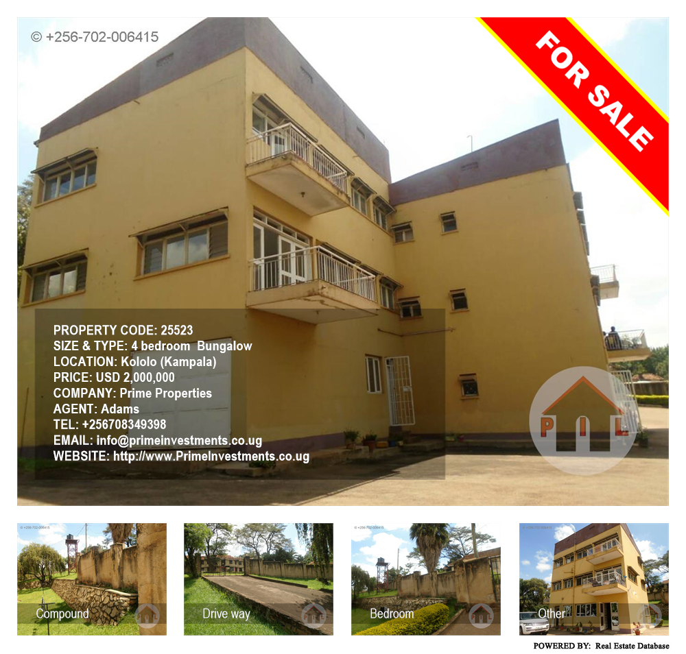 4 bedroom Bungalow  for sale in Kololo Kampala Uganda, code: 25523