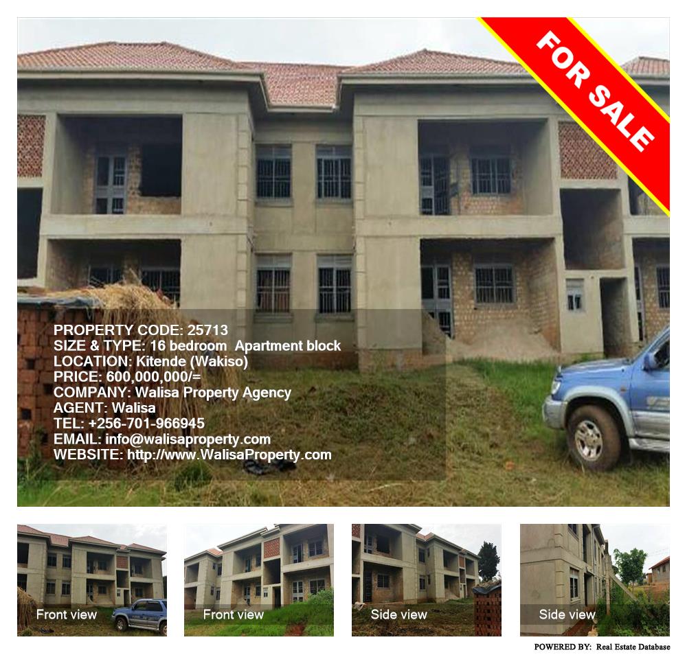 16 bedroom Apartment block  for sale in Kitende Wakiso Uganda, code: 25713