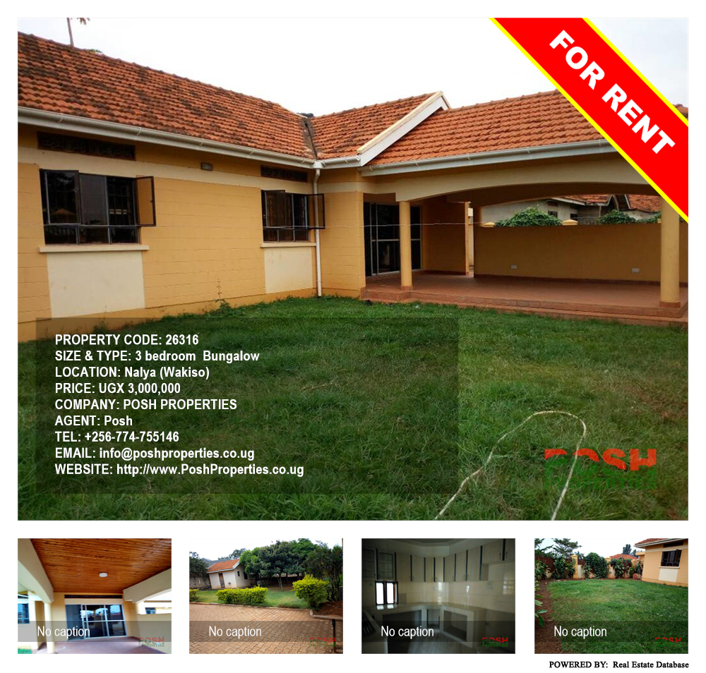 3 bedroom Bungalow  for rent in Naalya Wakiso Uganda, code: 26316