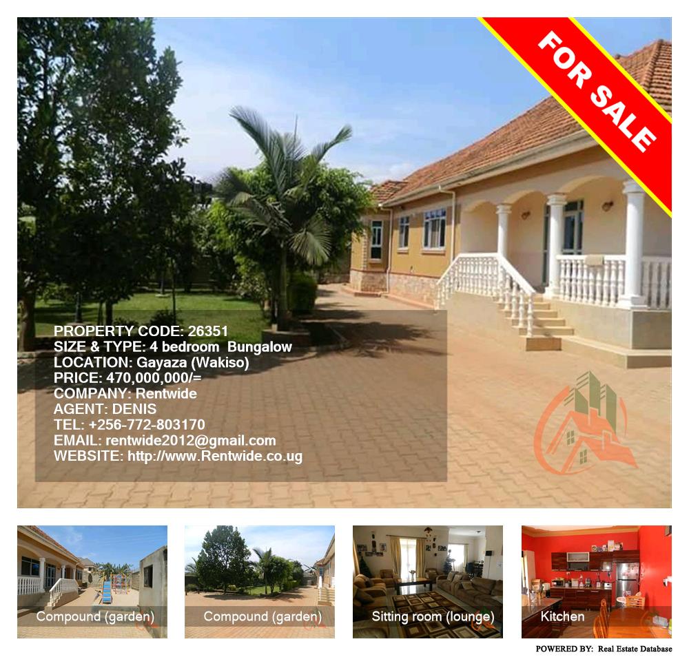 4 bedroom Bungalow  for sale in Gayaza Wakiso Uganda, code: 26351