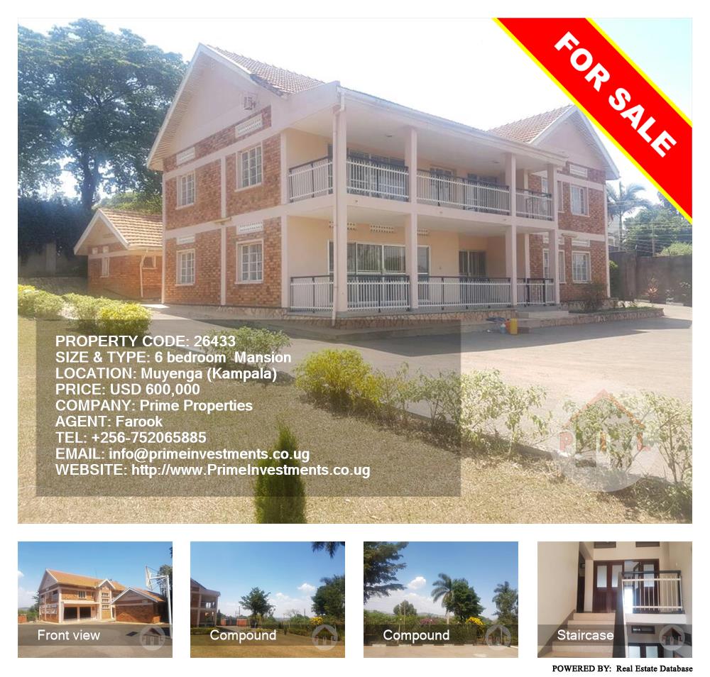 6 bedroom Mansion  for sale in Muyenga Kampala Uganda, code: 26433
