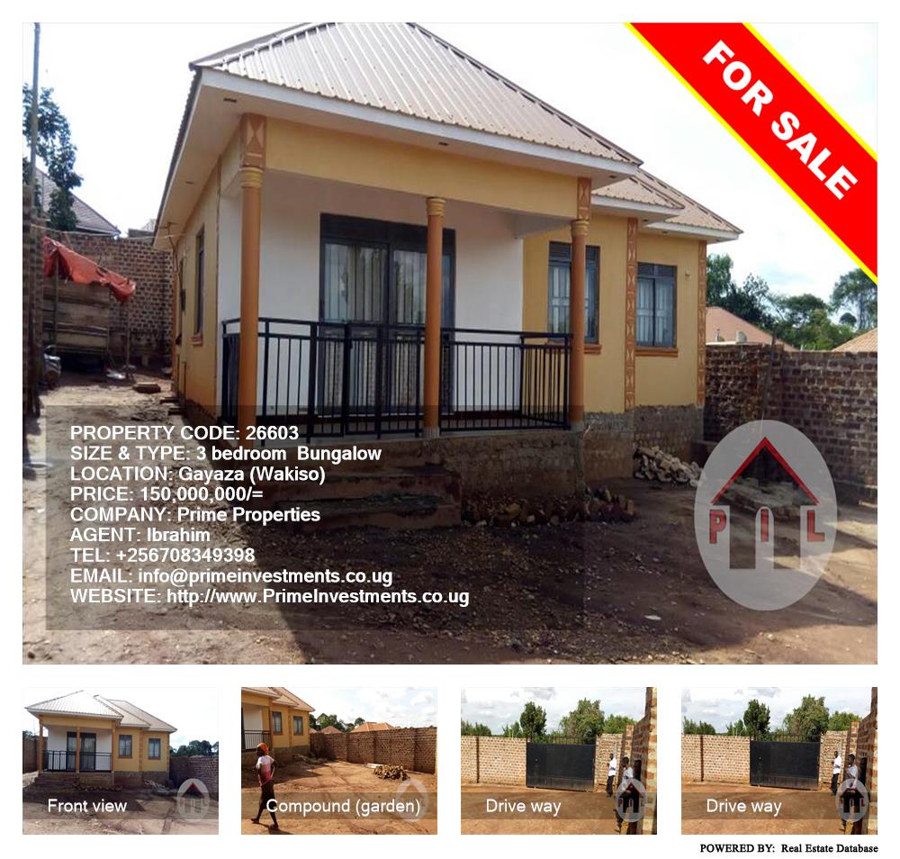 3 bedroom Bungalow  for sale in Gayaza Wakiso Uganda, code: 26603