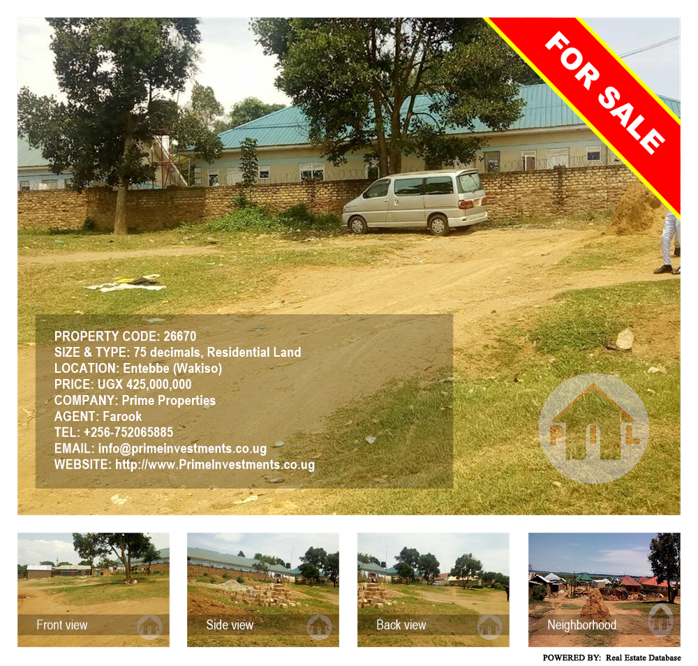 Residential Land  for sale in Entebbe Wakiso Uganda, code: 26670