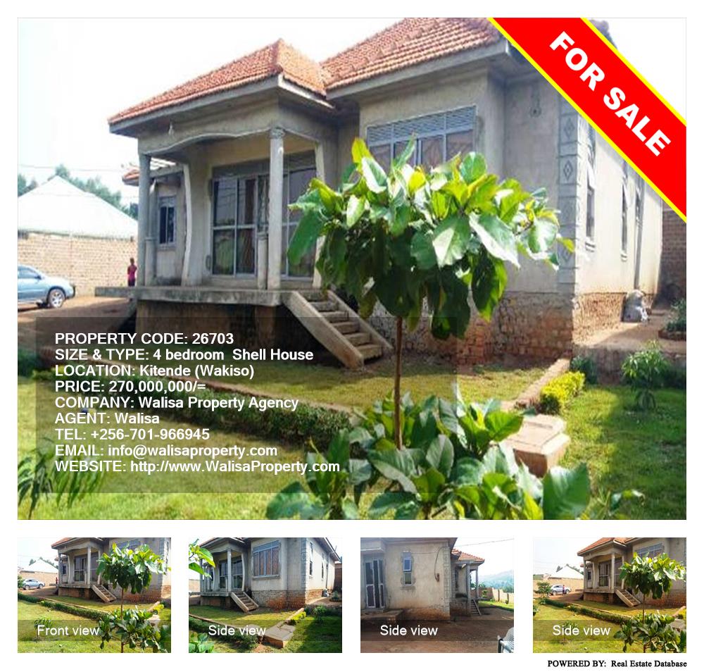 4 bedroom Shell House  for sale in Kitende Wakiso Uganda, code: 26703