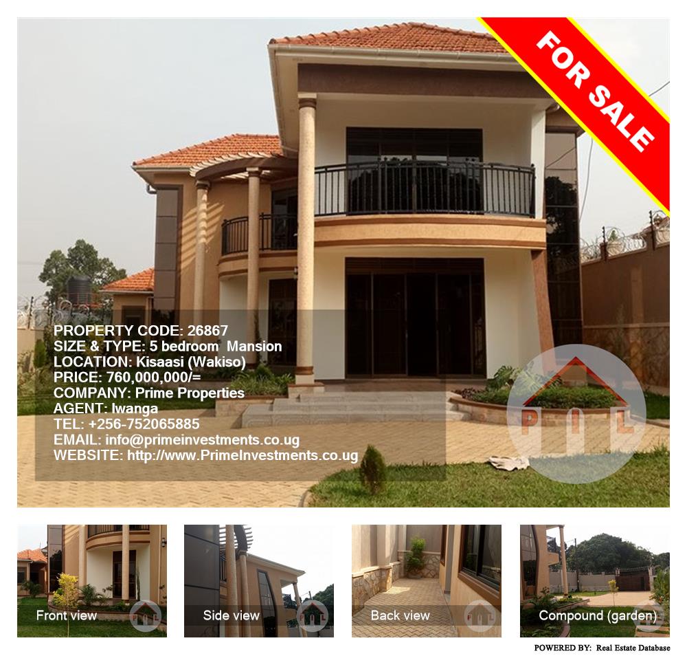 5 bedroom Mansion  for sale in Kisaasi Wakiso Uganda, code: 26867