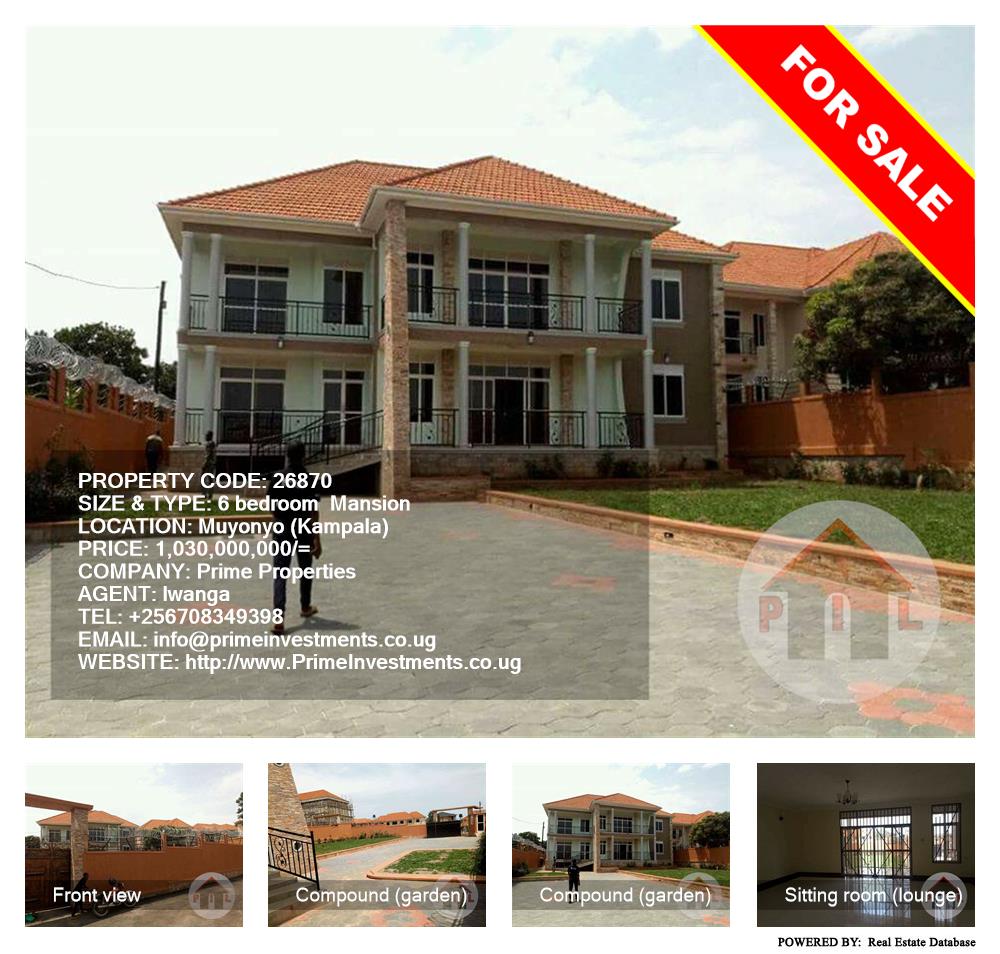 6 bedroom Mansion  for sale in Munyonyo Kampala Uganda, code: 26870