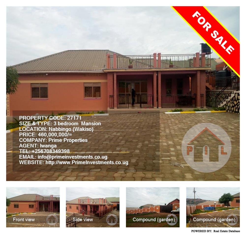 3 bedroom Mansion  for sale in Nabbingo Wakiso Uganda, code: 27171