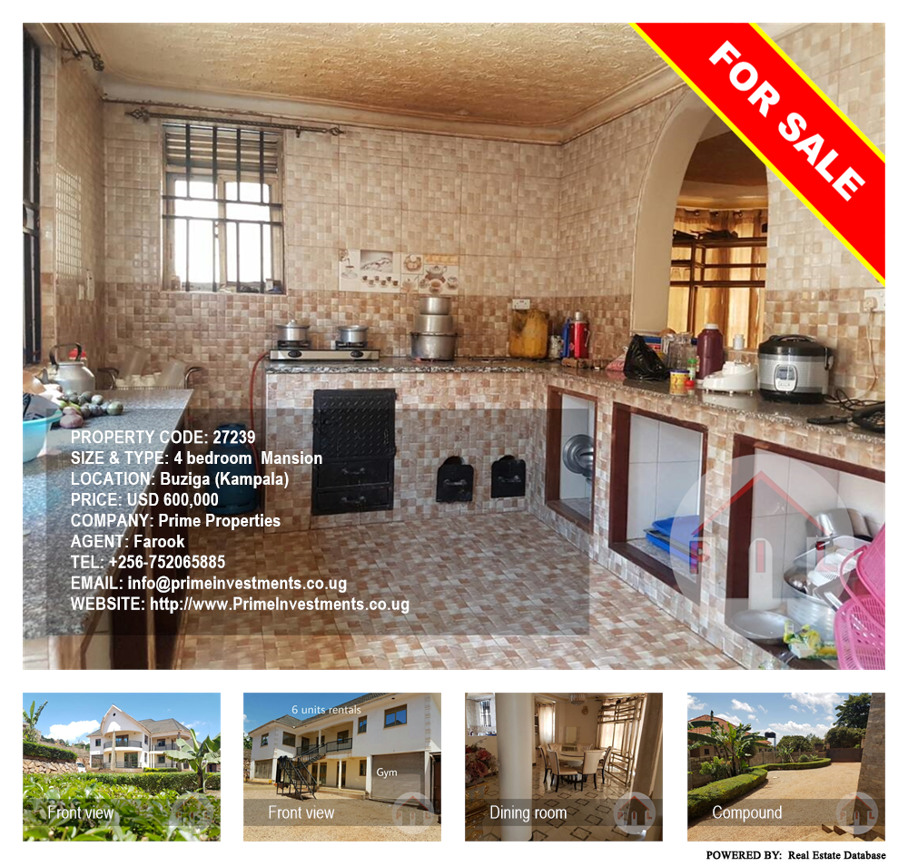 4 bedroom Mansion  for sale in Buziga Kampala Uganda, code: 27239