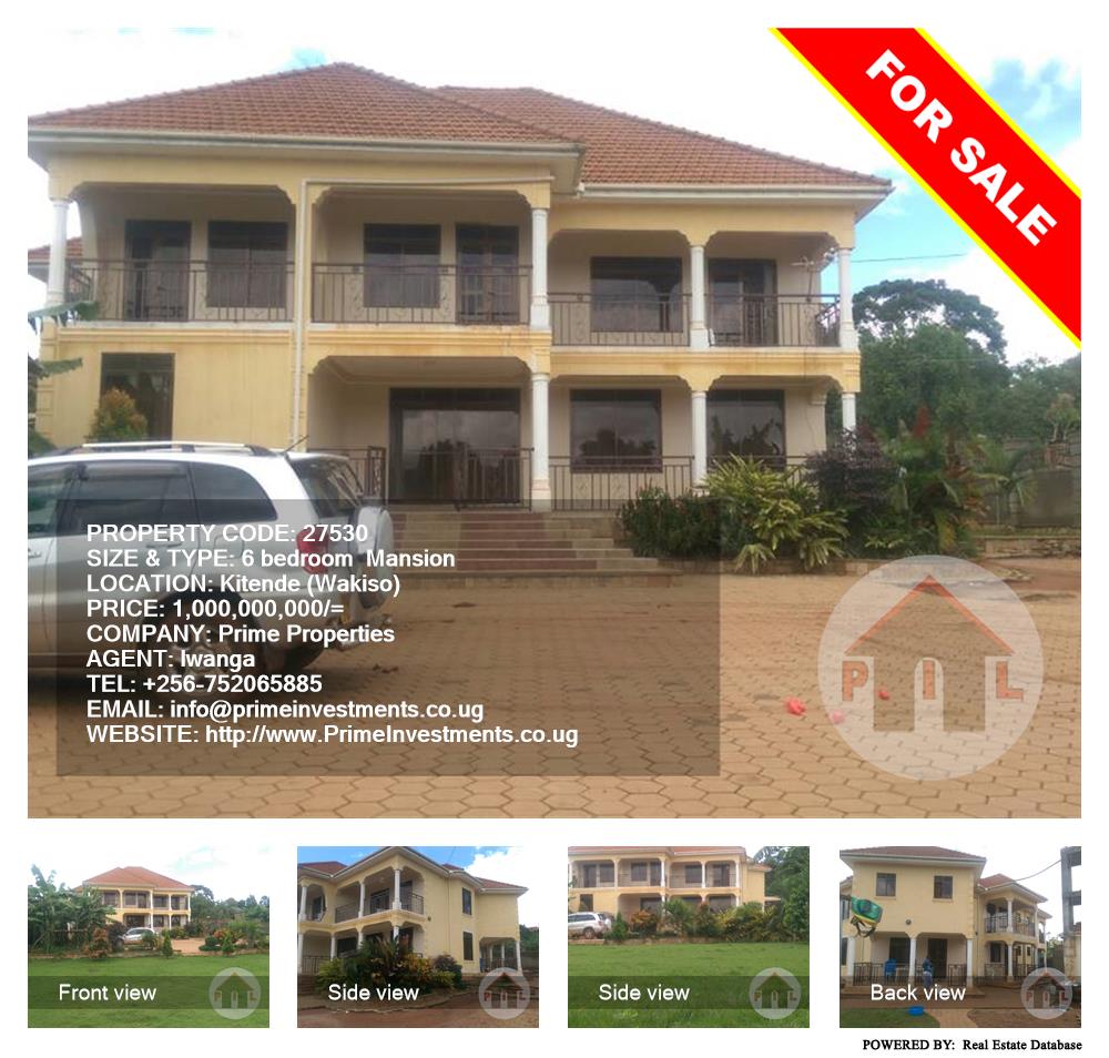 6 bedroom Mansion  for sale in Kitende Wakiso Uganda, code: 27530