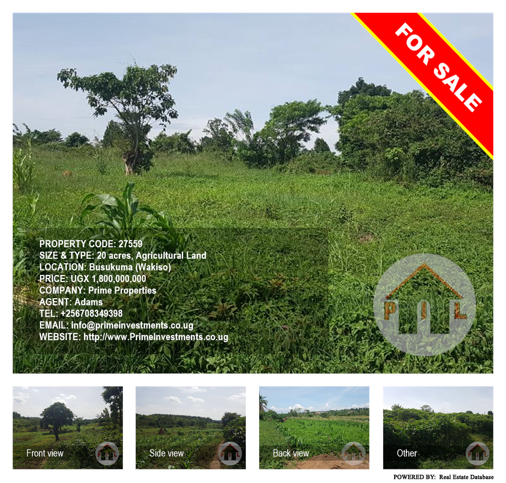 Agricultural Land  for sale in Busukuma Wakiso Uganda, code: 27559