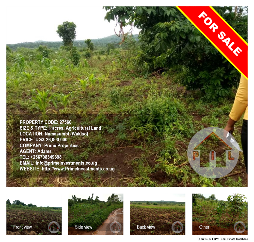 Agricultural Land  for sale in Namasumbi Wakiso Uganda, code: 27560