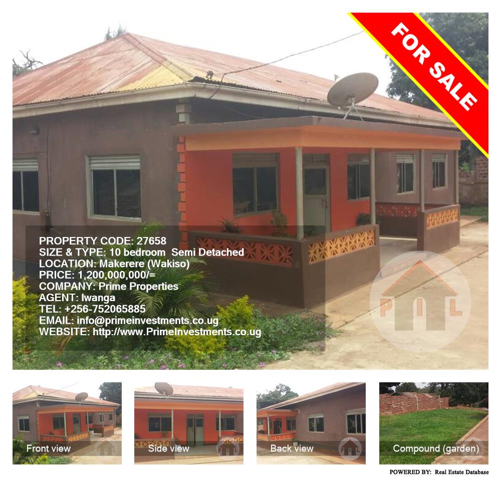 10 bedroom Semi Detached  for sale in Makerere Wakiso Uganda, code: 27658