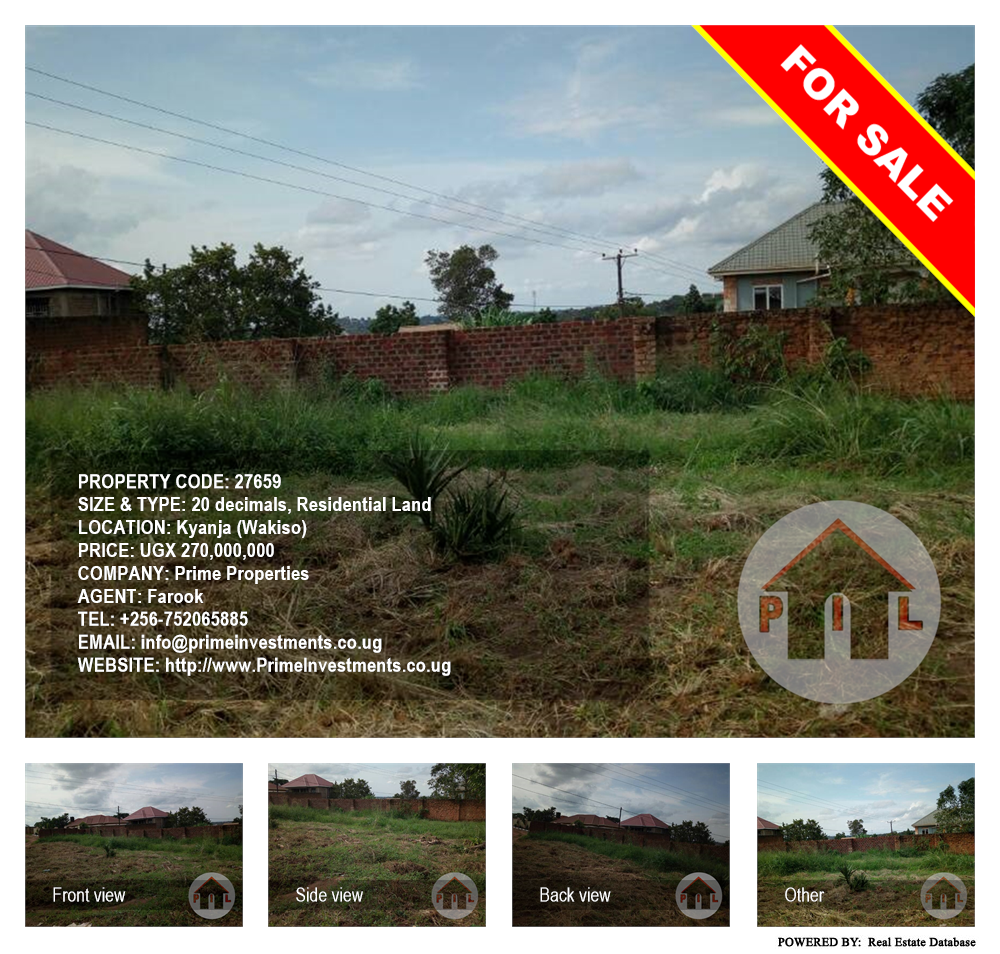 Residential Land  for sale in Kyanja Wakiso Uganda, code: 27659