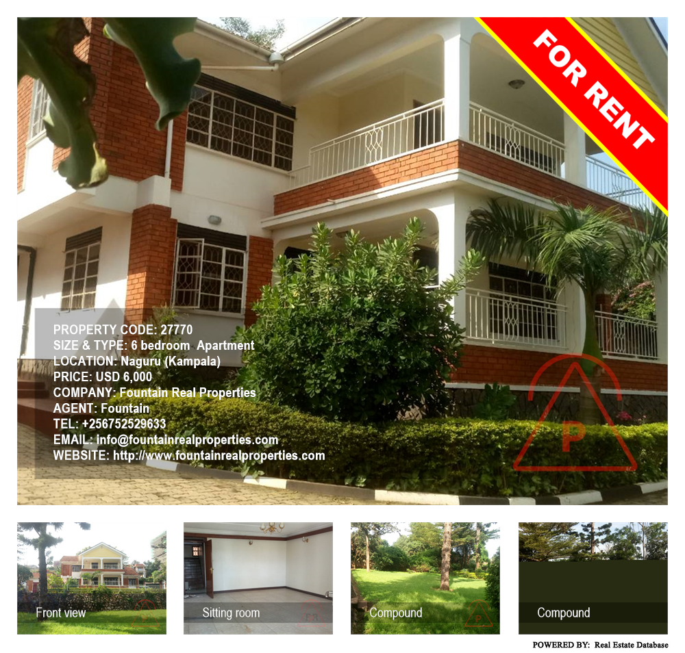 6 bedroom Apartment  for rent in Naguru Kampala Uganda, code: 27770