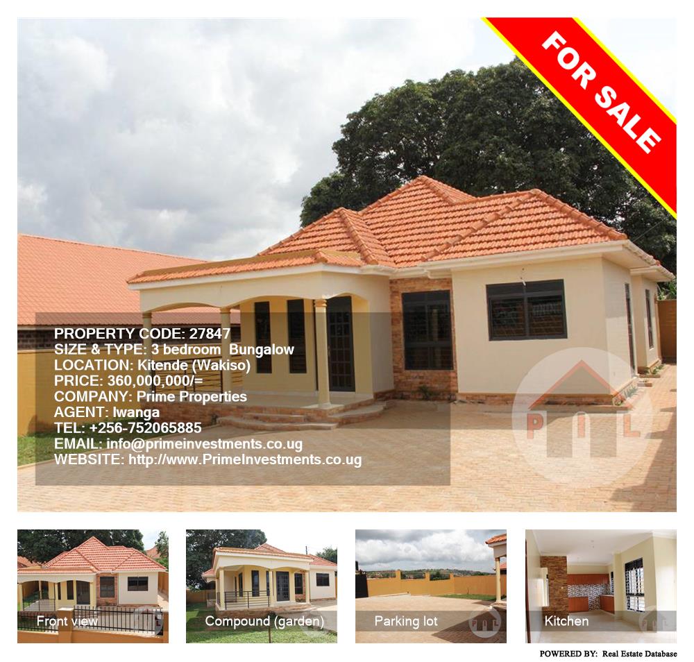 3 bedroom Bungalow  for sale in Kitende Wakiso Uganda, code: 27847