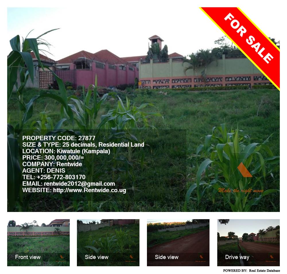 Residential Land  for sale in Kiwaatule Kampala Uganda, code: 27877