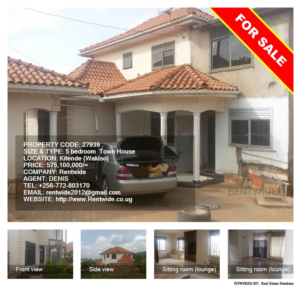 5 bedroom Town House  for sale in Kitende Wakiso Uganda, code: 27939