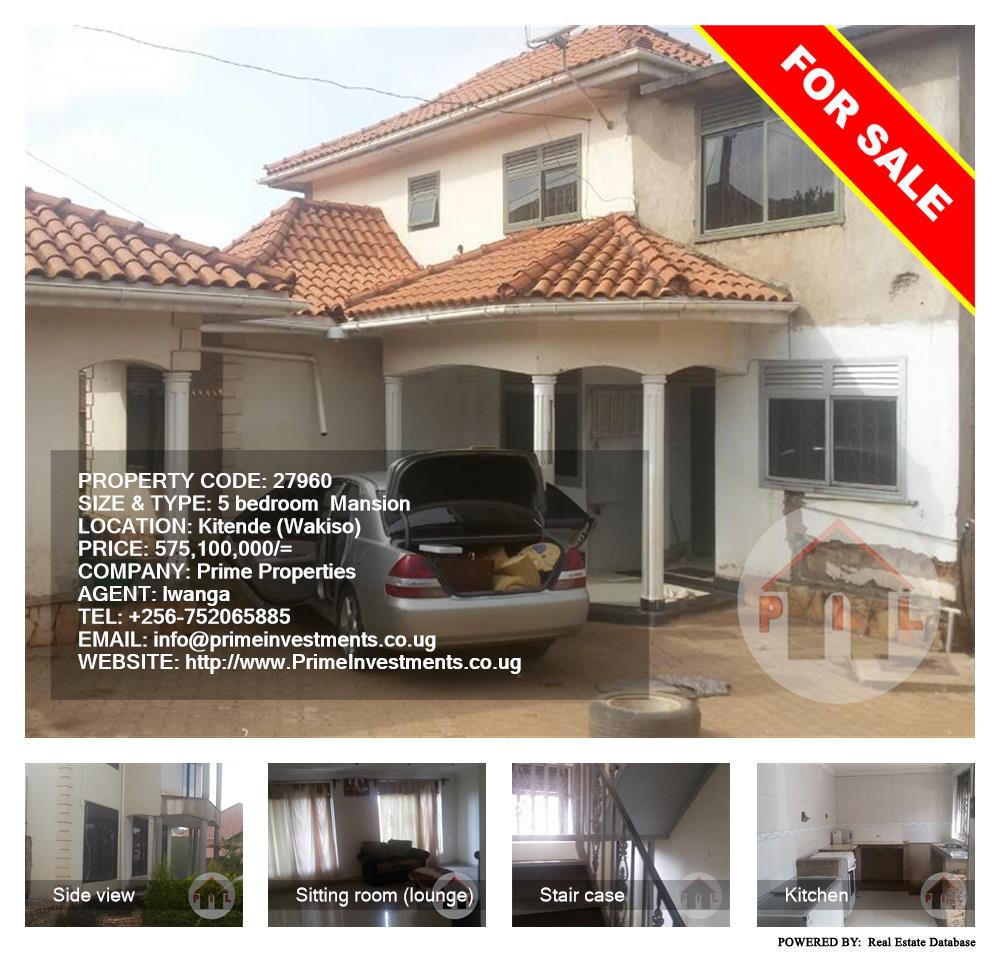 5 bedroom Mansion  for sale in Kitende Wakiso Uganda, code: 27960