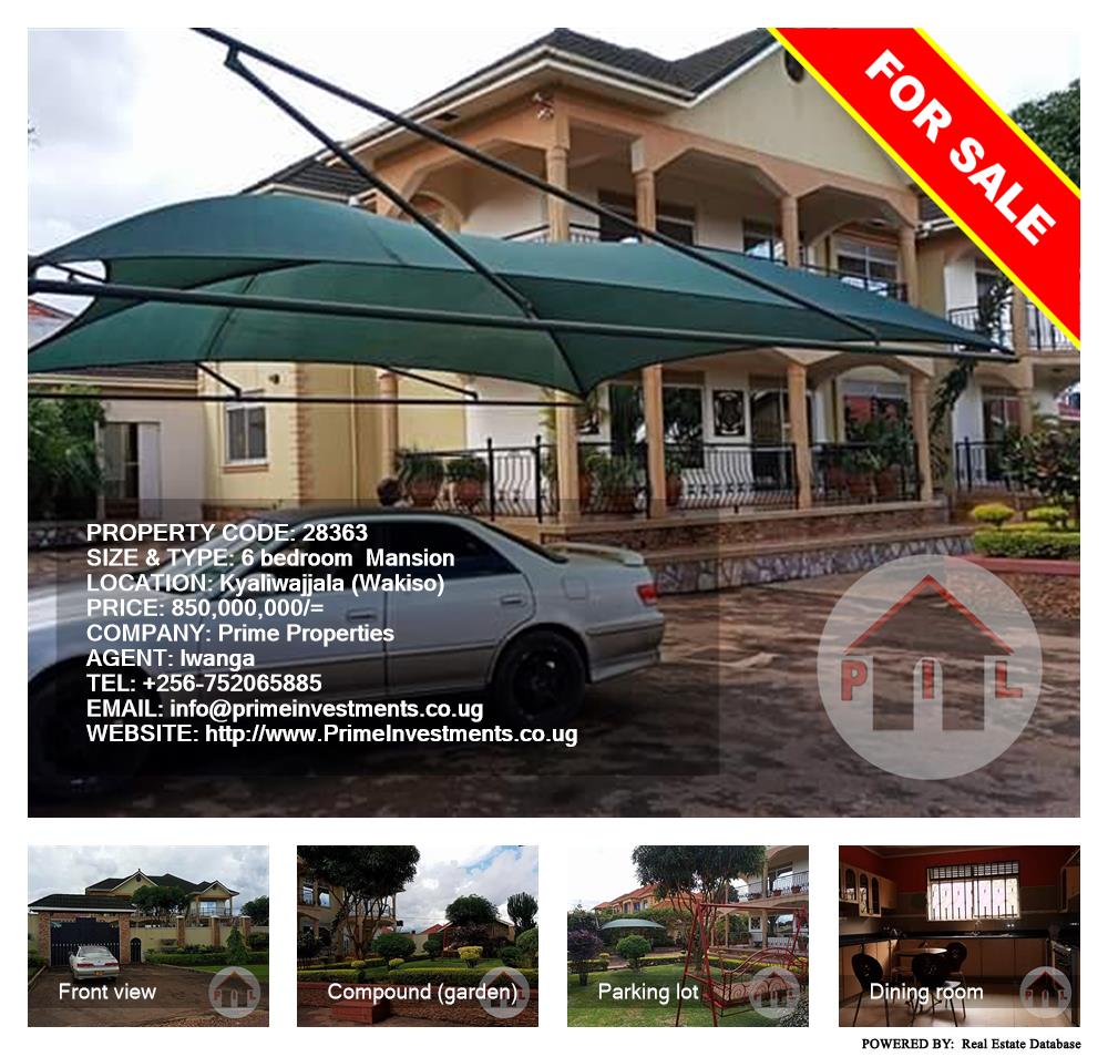 6 bedroom Mansion  for sale in Kyaliwajjala Wakiso Uganda, code: 28363