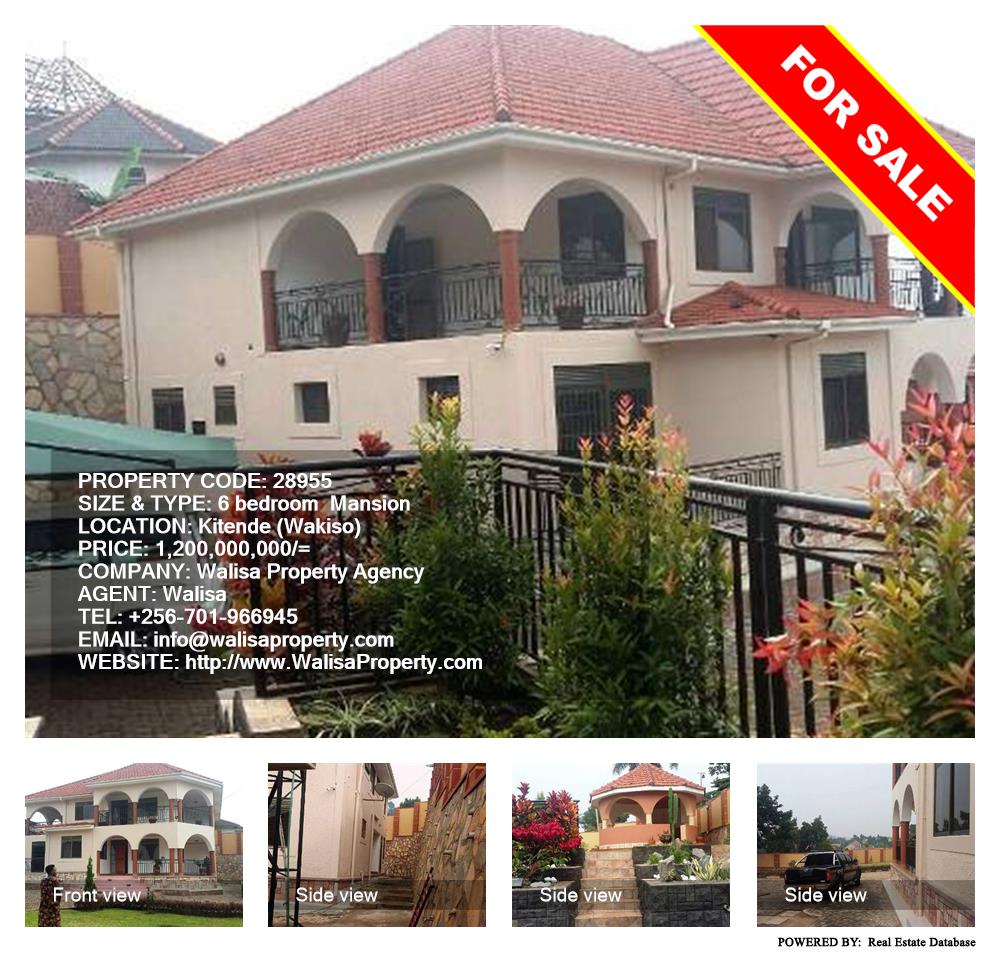 6 bedroom Mansion  for sale in Kitende Wakiso Uganda, code: 28955
