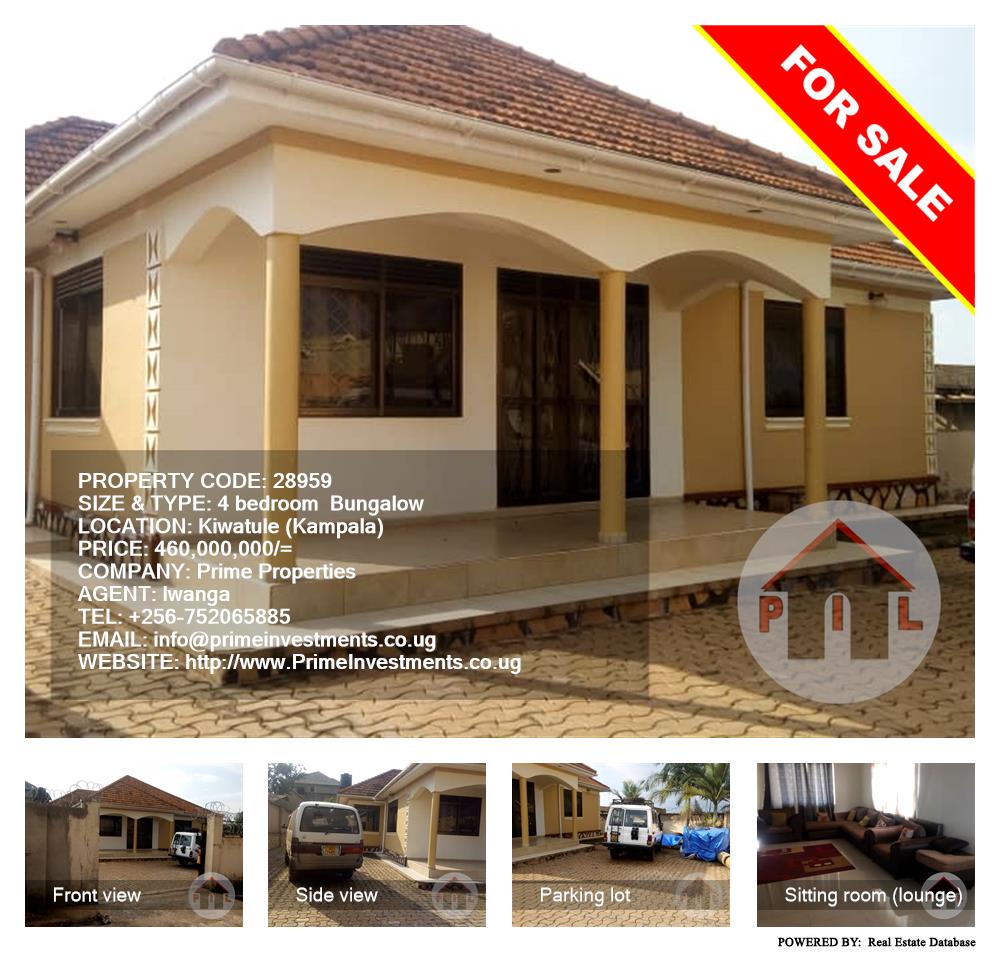 4 bedroom Bungalow  for sale in Kiwaatule Kampala Uganda, code: 28959