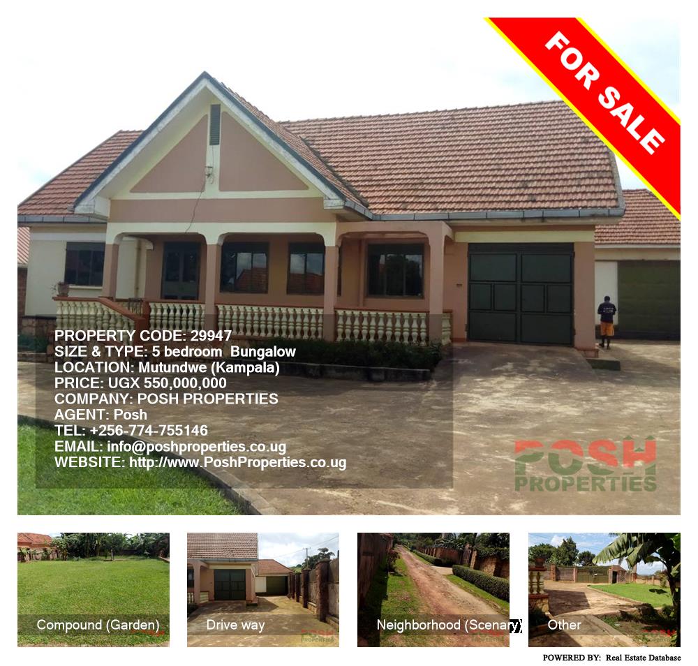 5 bedroom Bungalow  for sale in Mutundwe Kampala Uganda, code: 29947