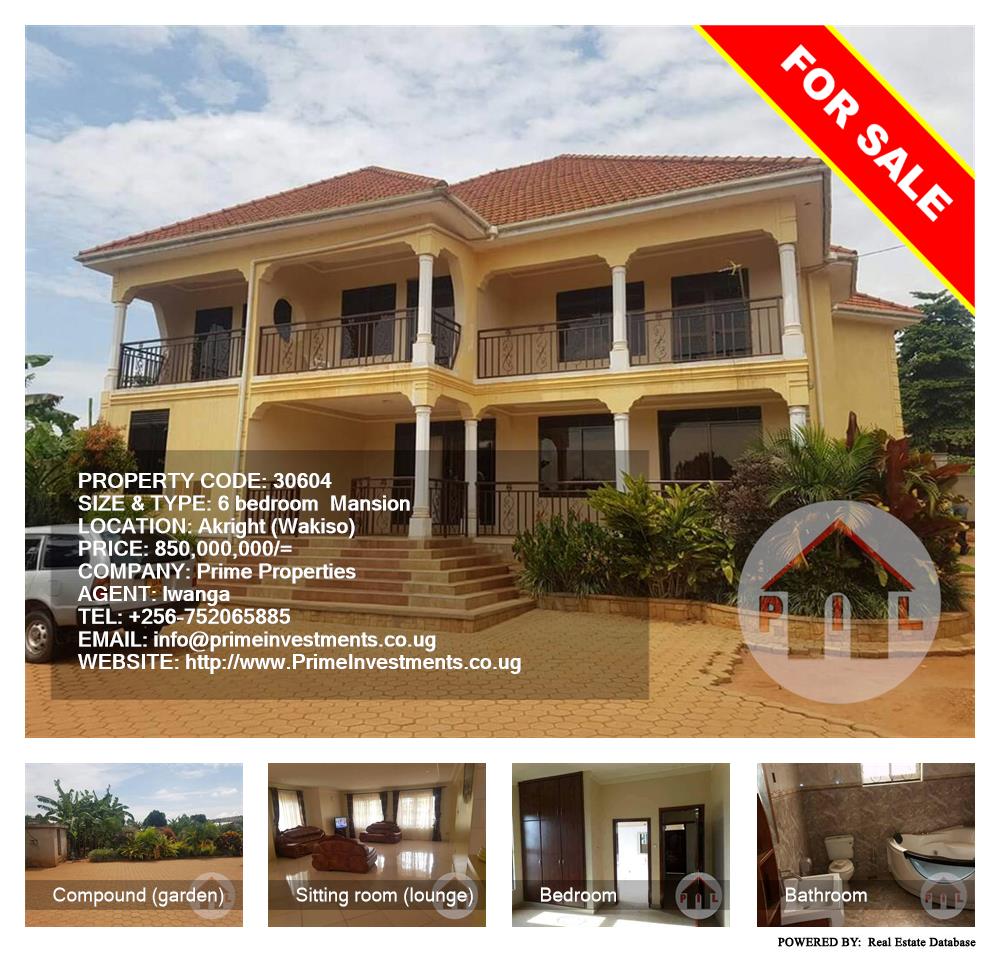 6 bedroom Mansion  for sale in Akright Wakiso Uganda, code: 30604