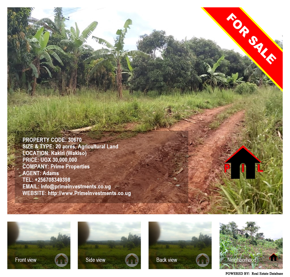 Agricultural Land  for sale in Kakiri Wakiso Uganda, code: 30670