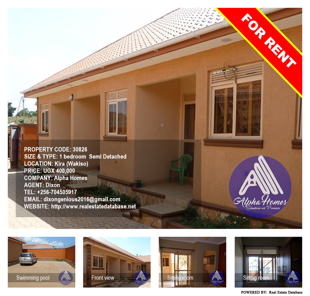 1 bedroom Semi Detached  for rent in Kira Wakiso Uganda, code: 30826