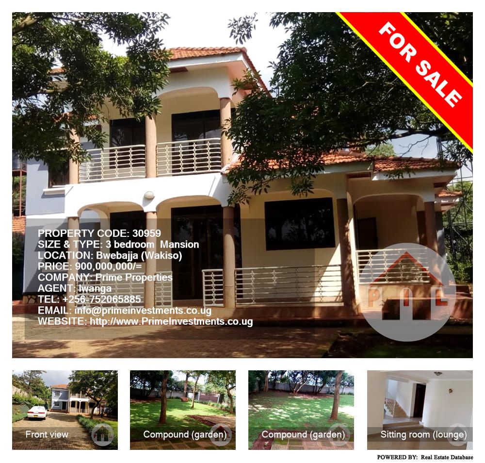 3 bedroom Mansion  for sale in Bwebajja Wakiso Uganda, code: 30959