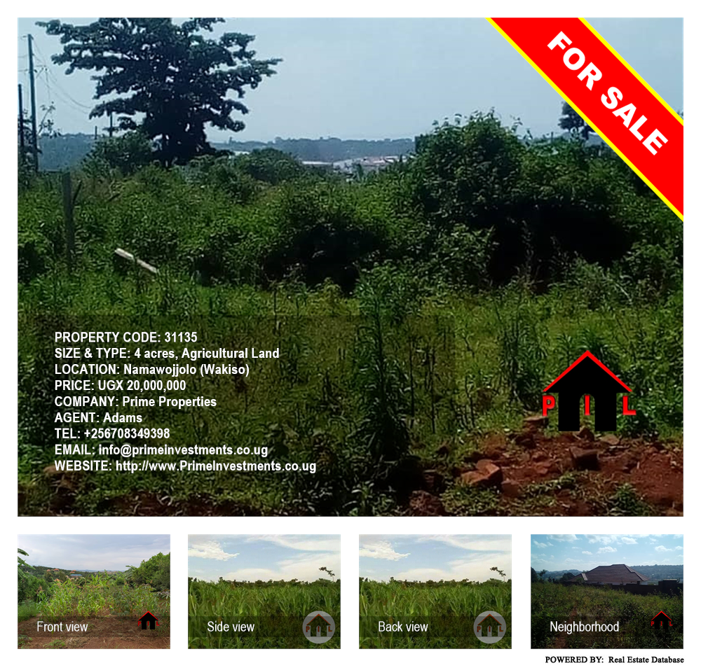 Agricultural Land  for sale in Namawojjolo Wakiso Uganda, code: 31135